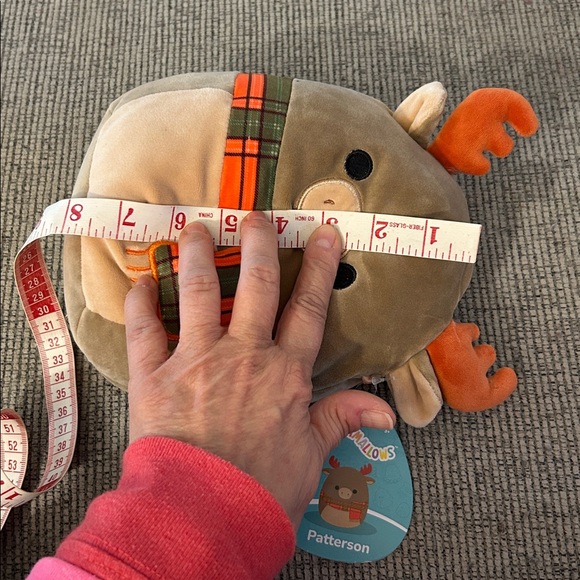 Squishmallows Patterson Reindeer Plush NEW orange green plaid scarf winter moose - Picture 8 of 9